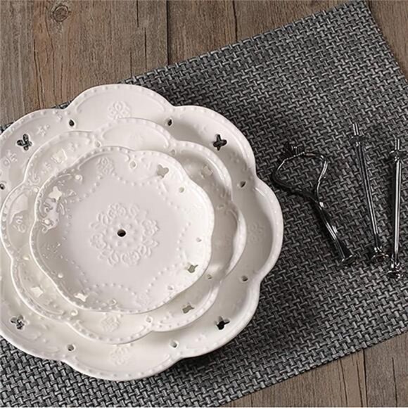 3 Tier Cupcake Stand Porcelain Dessert Cake Stand Wedding Tea Party Birthday - Picture 2 of 7